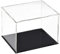TA-VIGOR Transparente Acryl-Vitrine, 25 x 20 x 20 cm, zusammenbaubar, Würfel-Organizer, Ständer, staubdichter Schutz, Vitrine mit schwarzem Boden für Actionfiguren, Spielzeug, Sammlerstücke,