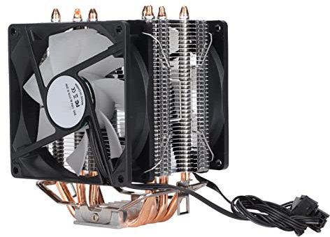 RGB CPU Luftkühler, Computer CPU Lüfter RGB 90mm 3pin 4 Heatpipes Geräuschloser Betrieb Plug and Play CPU Lüfter Weite Kompatibilität (Doppellüfter)