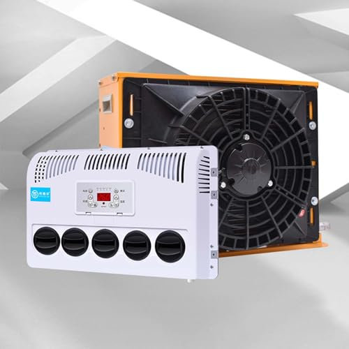 FJAUOQ Climatiseur pour Camping Car 12V 24V Ensemble Automotive Split Air Conditioner de Climatiseur Climatiseur DC Ventilateur de Toit de Voiture Climatiseur pour Voiture,Jaune,12V