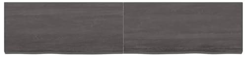 Tidyard Waschtischplatte Holzplatte Badezimmer Waschtisch Waschtischkonsole Holzwaschtisch Platte Holzplatte 180 x 40 x 6 cm (L x B x T) für Aufsatzbecken Massives Eichenholz mit dunkler Oberfläche