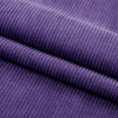 Wambere 100 cm x 155 cm Cordstoff Meterware Quiltingstoffe Deko Stoffe Stoff zum Nähen Bekleidungsstoffe Dekostoffe für DIY Kunsthandwerk Basteln Kleidungsdekoration Sofadekoration,Lila
