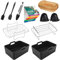 Air Fryer Accessories Ninja Set of 10 Including Silicone Air Fryer Liner & Dual Air Fryer Racks & 100Pcs Paper Lining & Silicone Gloves for Ninja Dual AF300UK AF400UK (Multi-Colored)