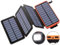 revolt Solar Ladegerät: Solar-Powerbank mit faltbarem 8-W-Solarpanel, LED-Lampe, 16 Ah, 2,1 A (Powerbank mit Taschenlampe, Ladegerät, iPhone Ladestation)