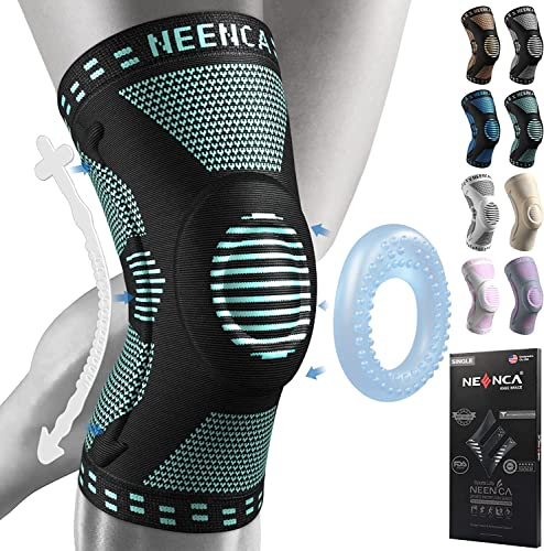 NEENCA Kniestütze, Komprimierte Kniebandage mit Patella Gel Pads & Feder Seitenstabilisatoren, Medizinischer Knieschützer für Laufen, Meniskusriss, Arthritis, Gelenkschmerzlinderung, ACL, Erholung