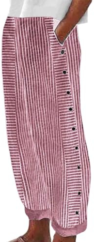 Sommerhose High Waist Stoffhose Damen Leicht Elegant Lang Sommer Freizeithose Leinenhose Leichte Boho Kleidung Mit Taschen Bequeme Fashion Luftige Einfarbig Strandhose 7/8 Hose Stretch Lockere Weite