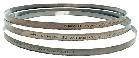3PCS 835mm Bandsaw Blades 14t, 14-18t,18t, 24t M42 Bi-Metal 32-7/8 X 1/2 For Dewalt, For Makita, For Ryobi Bandsaw (Color : 14-18 TPI, Size : 0.5mm)