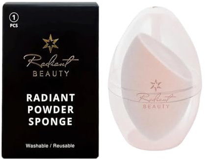 Radiant Beauty Premium Makeup Blender Sponge - Washable & Reusable Teardrop Powder Applicator for Flawless Foundation and Setting Powder - Pack of 1