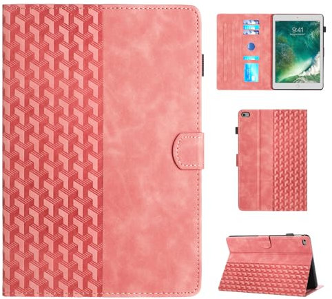 CASAFUNY Funda para iPad 9,7 Pulgadas 2018/2017 (6.ª/ 5.ª Generación)/Air 2/Air 1 con Soporte y Auto Sueño/Estela para Tableta para iPad 6ª 5ª Generación iPad Air 2 Air 1, Rosa
