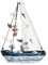 Molyorch Muschel Nautische Deko, Modellschiff Segelyacht, Yacht Schiff Boot Höhe mit Mast ca.19.5 cm, perfekt für maritime Dekorationen