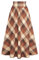 Damen Gothic Hexenrock Gesmokt Elastische Taille Herbst Maxi Corsage Rock Braun Plaid L