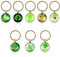 Lot de 8 Porte Clef Femme, Porte Clé Trefle a 4 Feuilles, Porte Cle en Verre Cristal Bonheur, Porte Bonheur Trèfle à Quatre Feuilles Vert pour Décorations Cadeaux D'anniversaire