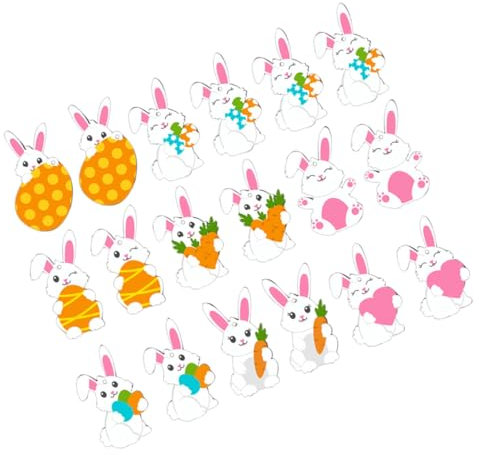 RORPOIR 48stücke Teiliges Mit Hängenden Osterhasen-Dekorationen Lustige Cartoon-hasenanhänger Für Osterfeiern Heimdekoration Und Kreative Fotos Für Festliche Anlässe
