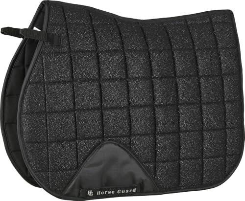 Horse Guard - Schabracke Mesh Glitzer – Elegante Pferde-Schabracke mit Mesh-Gewebe & Cool-Dry-Futter – Schnell trocknend & atmungsaktiv – Dressur-Schabracke in Schwarz – Größe 17