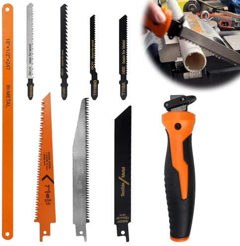 FSWWSF Handsäge set mit 8 Sägeblättern eisensäge Multifunktionale Mini Metallsäge für Schneiden von Holz,Kunststoff,Sperrholz et Metallsäge