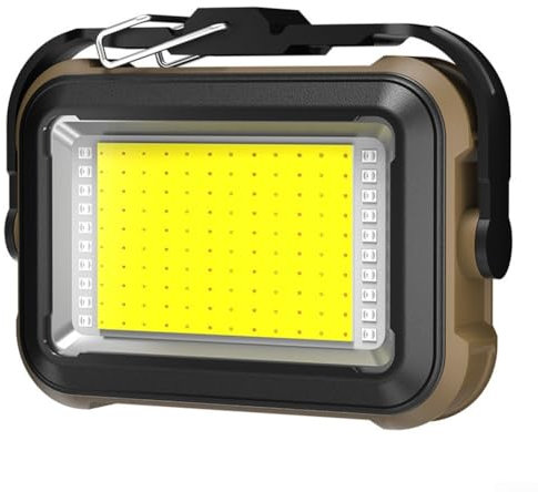 Feegow Lampe de travail LED rechargeable, projecteur portable avec trépied, étanche IPX4, rechargeable par USB, lampe de travail solaire (COB)