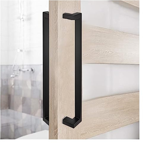 Poignée de porte coulissante moderne et robuste pour porte de douche en acier Noir 100 cm