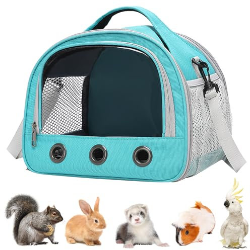 30 * 27 * 21cm Transportbox Katze, Meerschweinchen-Tragetasche, Katzen Tragetasche, mit Schultergurt, Weich Gepolstert, für Kaninchen, meerschweinchen, katzenbabys