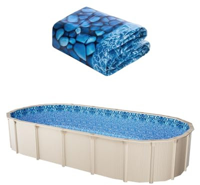 VEVOR ovale Poolfolie, 732x366x120 cm, Innenfolie für oberirdische Pools, Ersatzfolie, Innenhülle, langlebiges Vinyl in Standardstärke, konzipiert für oberirdische Schwimmbecken mit Stahlwänden