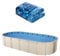 VEVOR Revestimiento para Piscina Elevada 366x732 cm Ovalada Cubierta para Piscinas de Vinilo Altura de Pared 132,1 cm Resistente al Desgarro con Lados de Acero Fácil instalación para Patio Jardín