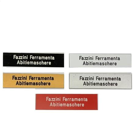 Targhetta personalizzata per citofono 1,5 x 6,5 cm, ABS, Laminato bi-strato, Semplice, Disponibile in 5 Colori, Resistente agli agenti atmosferici, Montaggio a parete, Generico