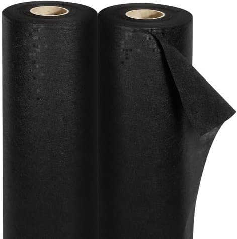 AGRO.ON Gartenvlies 48 m², Unkrautvlies 150 g/m² für Garten, UV-beständige, Wasser- & Luftdurchlässige Unkrautfolie, Vlies gegen Unkrautwachstum, Unkrautgewebe, Schwarz, 1,6 x 30 m