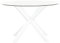 Beliani Table de Jardin Moderne Pieds en Aluminium 120 cm Plateau en Verre Transparent Blanc Maletto