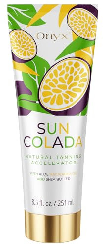Onyx Suncolada Natural Tanning Lotion 251ml | Weiße Bräunungscreme ohne Bronzer | Bräunungsbeschleuniger für Solarium, Sonnenstudio & Außenbräune | Tiefe, Natürliche Bräune ohne Streifen