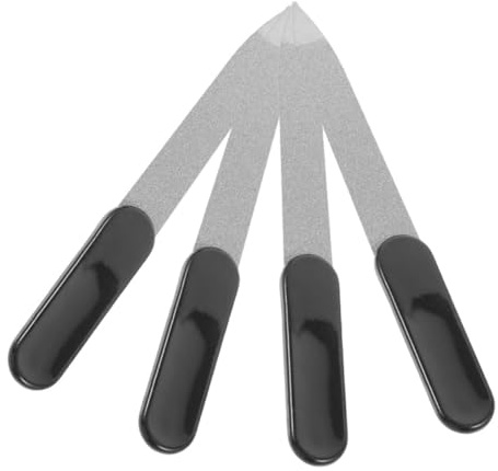 4 Stück Kleiner Nagelfeile aus Edelstahl, Schwarz, Doppelseitig, Maniküre