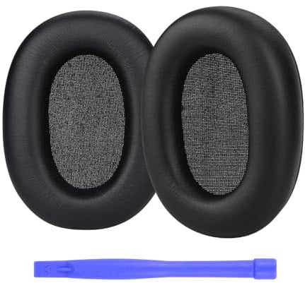 Ersatz Ohrpolster für Sony WH-1000XM6 Noise Cancelling Kopfhörer von MMOBIEL - Memory- Schaumstoff und Protein PU Kopfhörer Ohrpolster - Ersatzpolster - Schwarz