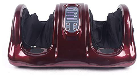 awolsrgiop Elektrisches Fußmassagegerät mit Wärme und Fernbedienung, 3 Geschwindigkeiten für Tumbling, Fersen und Gua-Sha Massage, Robust aus Metall und ABS, Ideal für Senioren und Sportler, Rot