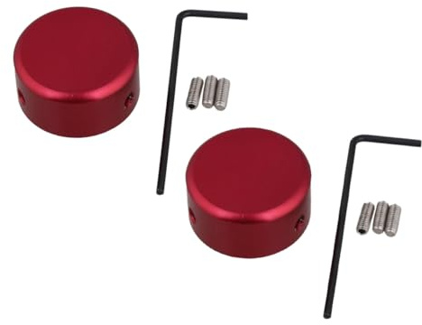Pedalkappen Gitarre aus Aluminiumlegierung für Effektpedale, Rot | Fußschalteraufsatz im 2 Stück, mit Schrauben und Griff, Zubehör für Gitarreneffektpedale Zufällige Farbe