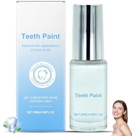Zahnlack Weiß, Tooth Polish, White Enamel Paint zur sofortigen Zahnaufhellung, Tooth Paint für weiße Zähne, entfernt Flecken, sorgt für glänzende Zähne & frischen Atem, 20ml