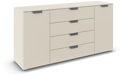 Rauch Möbel ADITIO, Kommode, Farbe Beige, Breite 160 cm | Sideboard im modernen Look, 2-türig, 4 Schubladen, Soft-Close-Funktion, für Schlafzimmer, Gästezimmer, Wohnzimmer, Flur