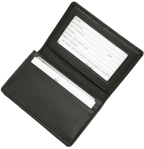 Royce Leather Deluxe Card Holder, Black (405-BLACK-5)