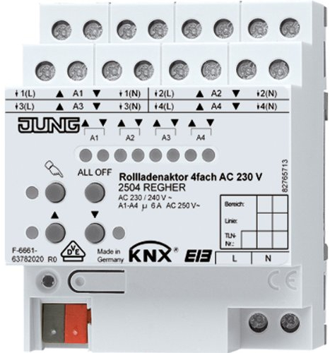 Jung 2504REGHER KNX Rollladenaktor 4-Fach AC 230 V