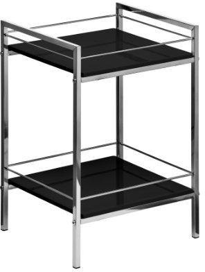 Premier Housewares 2 Tier Shelf Unit with Chrome Frame - 51 x 34 x 30 cm, Black