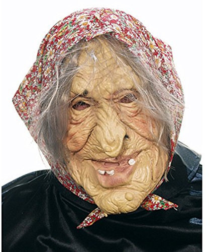NET TOYS Halloweenmaske Horrormaske Hexen Maske Oma Masken Alte Dame Walpurgisnacht Hexe Halloween Halloweenmaske Kostüm Accessoires