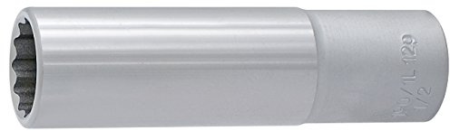 Unior 190/1L12p 12-Point Socket Spanner with Square Drive 1/2-Inch Long, 10 mm