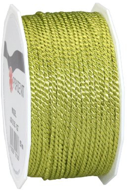 Präsent C.E. Pattberg Mosel Kordel Limette (grün), 50 m geflochtene Schnur für Geschenke, Päckchen, 2 mm Breite, Zubehör zum Dekorieren und Basteln, reißfestes Dekoband