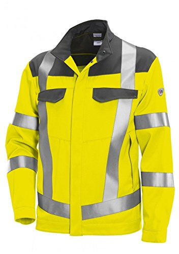BP 2212-840-8653-44/46n Arbeitsjacke, Stehkragen, verdecktes Druckknopfband, 320,00 g/m² , Warngelb/dunkelgrau, 44/46n