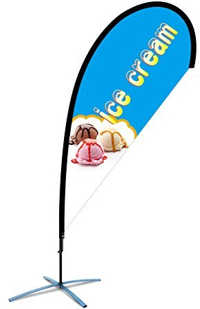 Beachflag ice cream Eis Werbefahne über 2m hoch für den Außen- und Innenbereich T1