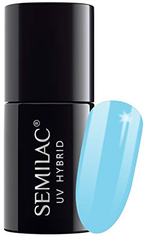 SEMILAC Gel Nail Polish 044 Intense Blue - Full Coverage Gel Polish - Soak Off Easy To Use LED/UV Nail Lamp - Long Lasting Manicure and Pedicure up to 3 weeks