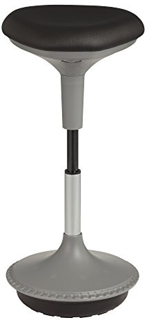 Learniture Adjustable Height Active Learning Stool for Office Desks and Classrooms, Foam-Padded Backless Wobble Stool with Rocking Motion, Black