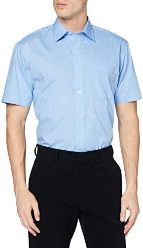 Kustom Kit Men's Short Sleeve Classic Fit Business Shirt, Blue (Light Blue), 16.5