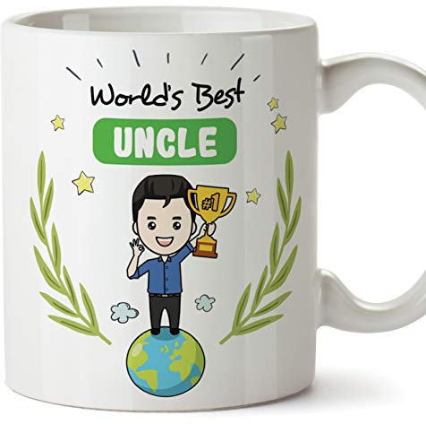 Mugffins Uncle Mug/Cup - World's Best Uncle - Coffee Mug for Breakfast/Birthday Presents for Uncles/Ceramic 11 oz