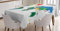 ABAKUHAUS Weltkarte Tischdecke, Bunt Politisch, Druck mit Klaren Farben ohne Verblassen Waschbar für innen oder Außen Bereich, 140 x 240 cm, Blau Grün