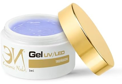 Economic Nails - 1 Phasen Gel UV/LED 50ml | 3in1 Nagelgel = Haftgel + Aufbaugel + Glanzgel | Gel für Künstliche Fingernägel