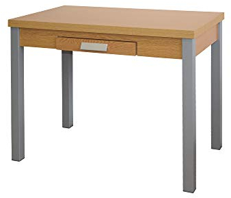 MOMMAHOME® Mesa Cocina Extensible - Mesa Comedor Extensible, Mesa Plegable, Mesa Plegable, Mesa Comedor Modernas Extensibles, Color Roble/Plata, SILANTA, Medidas 100/160x60x76 cm