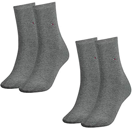 Tommy Hilfiger Damen Socken, Classic, 4er Pack (Hellgrau, 39-42 (4 Paar))