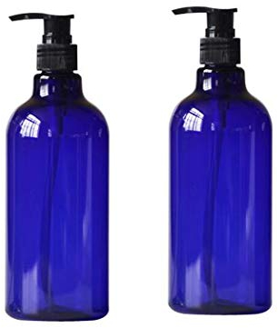 ericotry 2PCS 17oz/500ml Empty Refillable PET Plastic Pump Bottles Jars Pump Lotion Dispenser with Pump Tops for Cosmetic Emulsion Shampoo Body Wash Bath Shower Toiletries Liquid Travel Containers